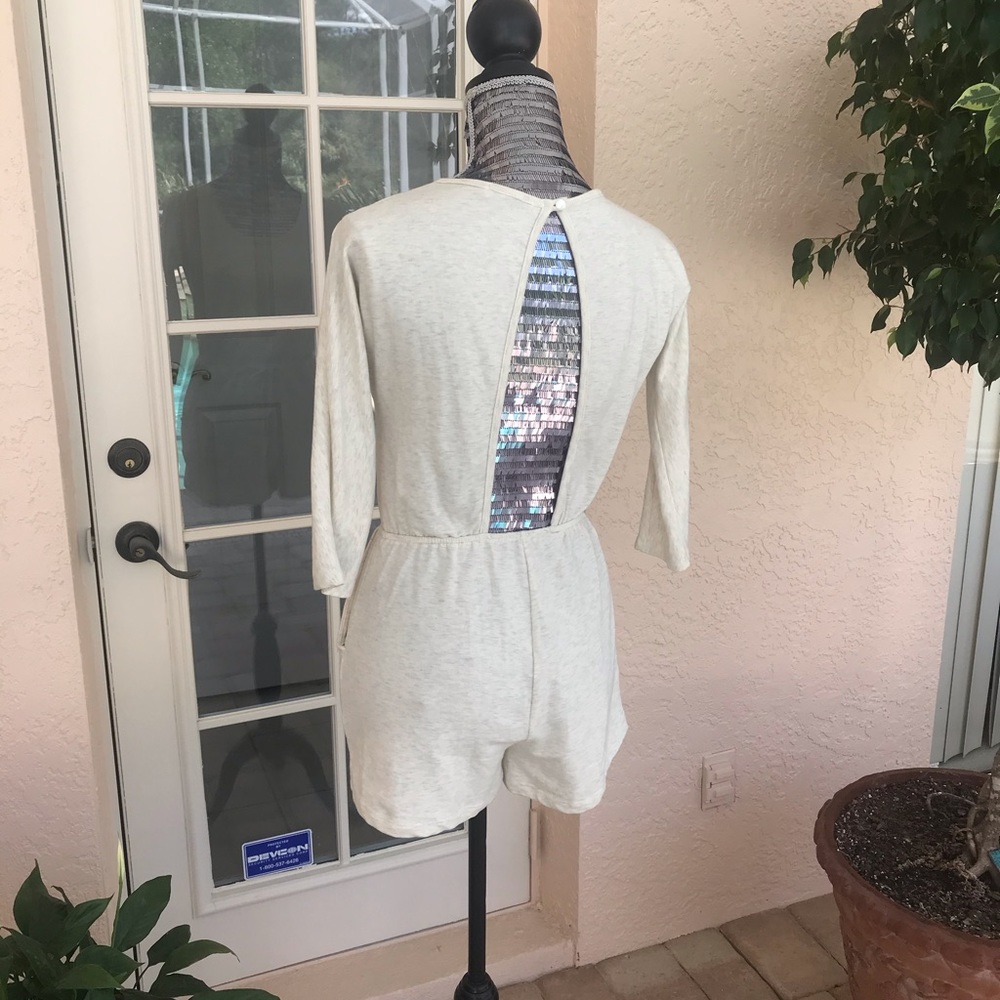 Beige Open Back Romper - Picture 3 of 11